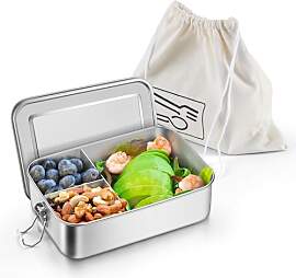 Homikit Brotdose mit Fächern, Edelstahl Bento Box 