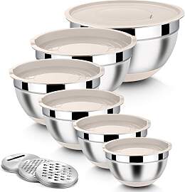 Homikit Edelstahl Rührschüssel Set, 6 Stück