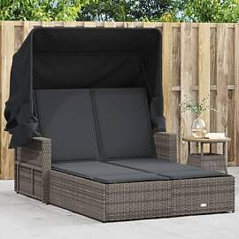 Hommdiy Doppel-Sonnenliege Gartensofa,Gartenlounge 