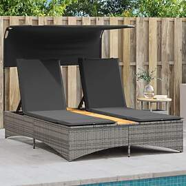Hommdiy Sonnenliege 2 Personen mit Dach und