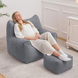 HOMMPA Sitzsack mit Hocker Katzenförmiges