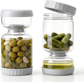 Homnoble 2PCS Gurkenglas zum Umdrehen, 1L Glas