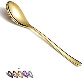 HOMQUEN Goldene Esslöffel 6 Stück, 8,1 Zoll