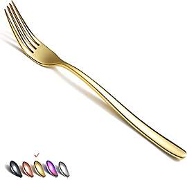 HOMQUEN Goldene Tafelgabeln, 6-Teilig, Edelstahl,