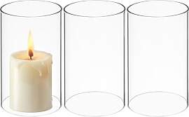 HOMSFOU 3 Stück Glaszylinder Windlicht: