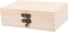 HOMSFOU Diy Rechteckige Holzkiste Mit Schloss