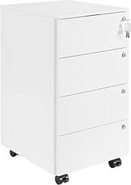 HOMSTEEL Rollcontainer, Mobiler Aktenschrank mit 4 