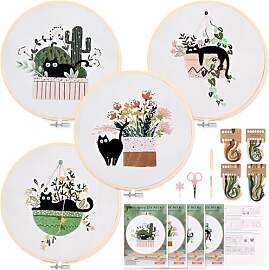Homwiz 4 Sticken Set Erwachsene, Stickset für