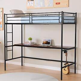 HOMYLIN Etagenbett mit Schreibtisch 90 x 200 cm,