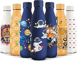 HoneyHolly Trinkflasche Edelstahl, 500ml BPA-frei, 