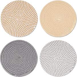 HonGien 4er Set Tischset Rund Geflochten Platzsets 
