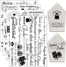Hongma Rub On Sticker 19x14cm-Großformat Happy