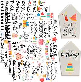 Hongma Rub On Sticker Geburtstag Transfers 4PCS