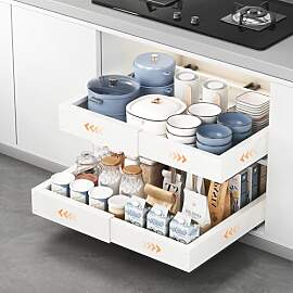 HONZUEN Teleskopschublade 50cm Tief 2 Stück,