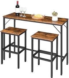HOOBRO Bartisch mit Barhocker Set, Bartisch-Set,