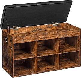 HOOBRO Schuhbank, gepolsterte Sitzbank, Schuhregal 