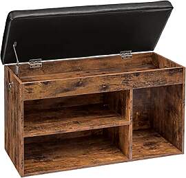 HOOBRO Schuhbank, Sitzbank, 3 offene Fächer, 82 x 