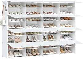 HOOBRO Schuhregal mit 16 Fächern, Schuhschrank,
