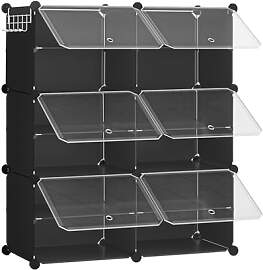 HOOBRO Schuhregal mit 6 Fächern, Schuhschrank,