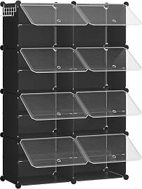 HOOBRO Schuhregal mit 8 Fächern, Schuhschrank,