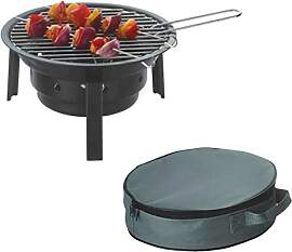 HOOZ Camping portabler Holzkohlegrill, Koffergrill 