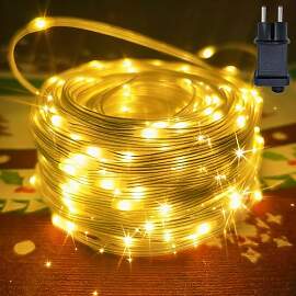 Hopelit Lichterkette Außen 10m 100LEDs Warmweiß, 