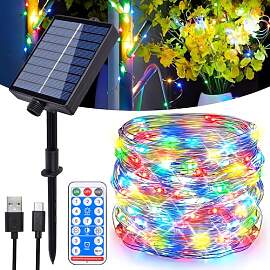 Hopelit Solar Lichterkette Aussen, 20m 200LEDs