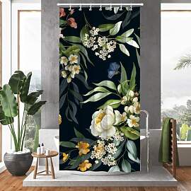 Hopomoon Artistic Floral Duschvorhang - Handgemalt 