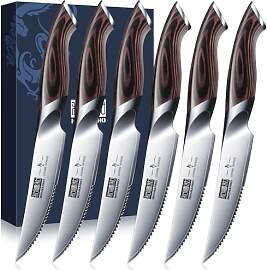 HOSHANHO Steakmesser 6-Teilig Set, Hochwertige
