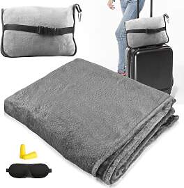 HOSPAOP Reisedecke Flugzeug, Reise Kissen Decke 2
