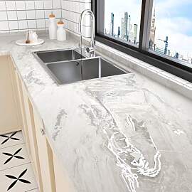 HotDecor Marmor Tapete Beige Silber Matt