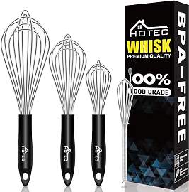 HOTEC 4-teiliges Edelstahl-Schneebesen-Set,