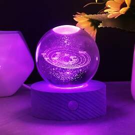 HOTUT 3D Kristallkugel Nachtlicht, LED Ball Lampe