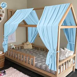 HOTUT Hausbett Himmel,2 Stück Betthimmel Babybett 