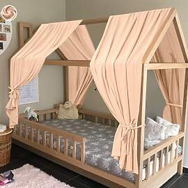 HOTUT Hausbett Himmel,2 Stück Betthimmel Babybett 