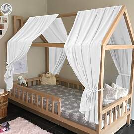 HOTUT Hausbett Himmel,2 Stück Betthimmel Babybett 