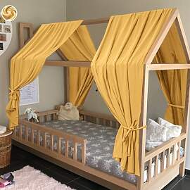 HOTUT Hausbett Himmel,2 Stück Betthimmel Babybett 