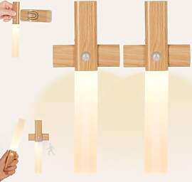HOTUT Holz Wandleuchte Aufladbar mit
