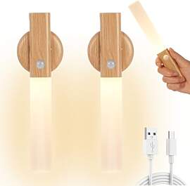 HOTUT Holz Wandleuchte Aufladbar mit