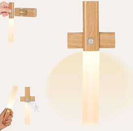 HOTUT Holz Wandleuchte Aufladbar mit