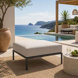 HOUE Level 2 Loungehocker Aluminium/Sunbrella