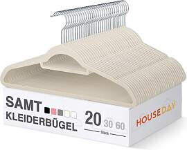 HOUSE DAY Kleiderbügel Samt, 20er Set, Premium