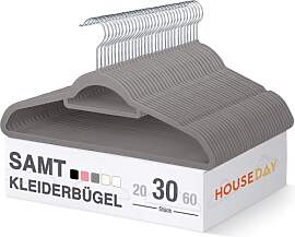 HOUSE DAY Kleiderbügel Samt, 30er Set, Premium