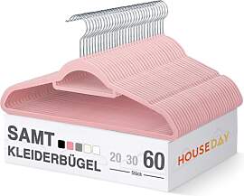HOUSE DAY Kleiderbügel Samt, 60er Set, Premium