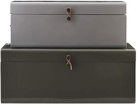 House Doctor Metallboxen grau und grün, 2er-Set,