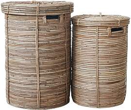 House Doctor Set mit 2 Körben aus Rattan und