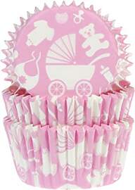 House of Marie 50 Muffinförmchen, Baby, rosa