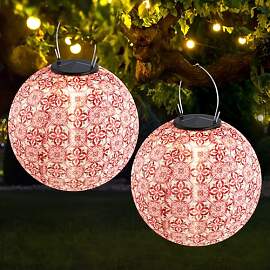 HOVCEH Lampions Led Solar, 2 Stück 25cm Retro
