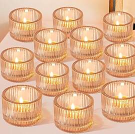 HOVIBU Teelichthalter 12er Set, Teelichtgläser