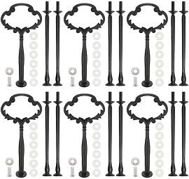Hoypeyfiy 6 Set Etageren Stangen Set Schwarz